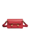 Marni Mini Trunkaroo Leather Shoulder Bag In Red