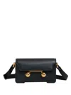 Marni Mini Trunkaroo Leather Shoulder Bag In Black