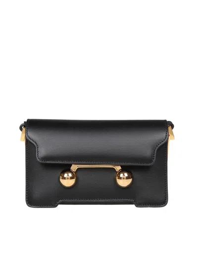 Marni Trunkaroo Rectangular Leather Shoulder Bag In Black