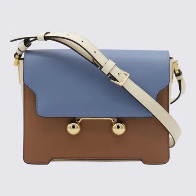 Marni Trunkaroo Rectangular Shoulder Bag Made Of Calfskin In Opal/cinnamon/shell
