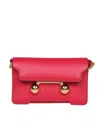 Marni Trunkaroo Rectangular Leather Shoulder Bag In Red