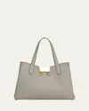 Marni Trunkaroo Small Calfskin Tote Bag In Storm