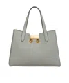 Marni Trunkaroo Small Calfskin Tote Bag In Gray
