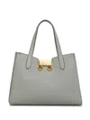 Marni Trunkaroo Small Calfskin Tote Bag In Grey