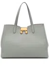 Marni Trunkaroo Small Calfskin Tote Bag In Grey