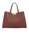 Marni Small Tote Bag Gold Hardware In Wild Cherry