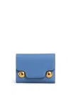 Marni Trunkaroo Trifold Leather Wallet In Blue