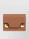 Marni Trunkaroo Tri-fold Wallet Foldover Top In Brown