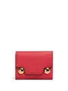 Marni Trunkaroo Trifold Leather Wallet In Red