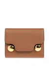 Marni Trunkaroo Tri-fold Wallet Foldover Top In Brown