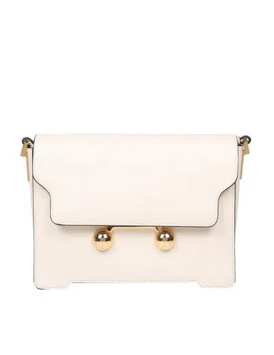 Marni Trunkaroon Calfskin Shoulder Bag In Beige