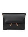 Marni Black Leather Trunkaroo Medium Shoulder Bag In Black
