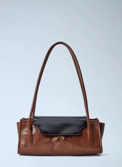 Marni Trunkette Leather Shoulder Bag In Brown
