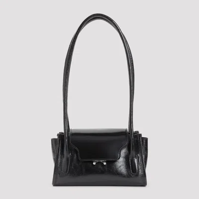 Marni Trunkette Mini Calf Leather Shoulder Bag In Black