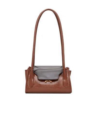 Marni Trunkette Mini Shoulder Bag In Brown