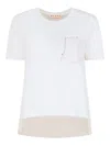 Marni Cotton T Shirt Logo Embroidery Chest Pocket In White