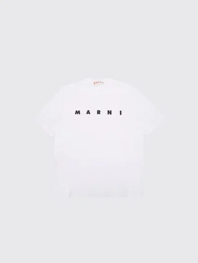 MARNI MARNI BOY'S COTTON T-SHIRT WITH CONTRAST LOGO,I67416001