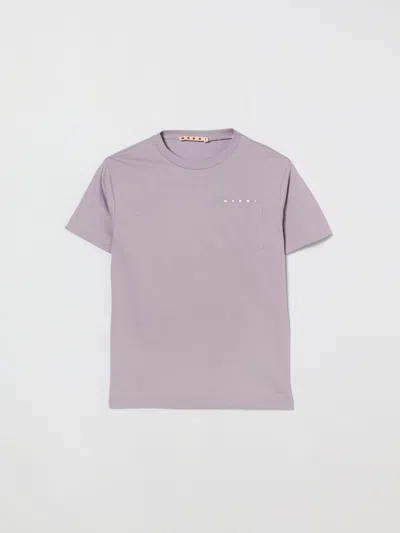 Marni Kids' Tシャツ  ボーイ カラー バイオレット In Purple