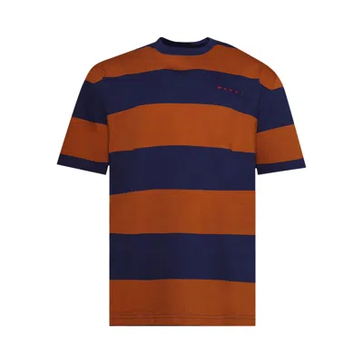 Pre-owned Marni T-shirt 'ocean/tobacco' | Blue | Men's Size 46