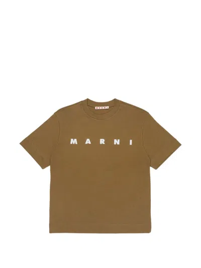 Marni Kids' T-shirt With Logo In Brown