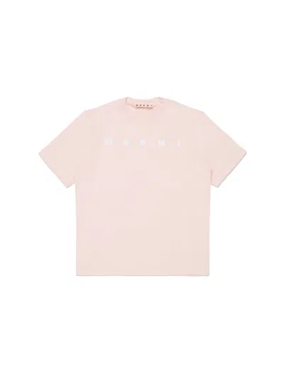 Marni T-shirt With Logo In Pink