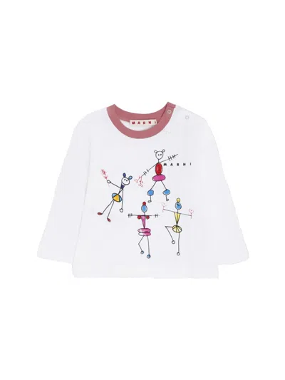 Marni T-shirt With Stylized Logo In White