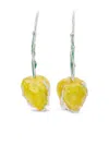 Marni Womens 00y11 Tulip Enamelled Drop Earrings In Metallic