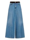 Marni Blue Denim Trousers With Velvet Waistband In Blue