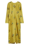 Marni Silk Dress With Long Sleeves And Embroidery In Animal Print