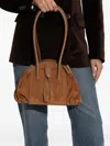 Marni Logo Stamped Tulipea Shoulder Bag In Brown