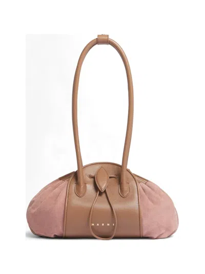 Marni Tulipea Shoulder Bag In Brown