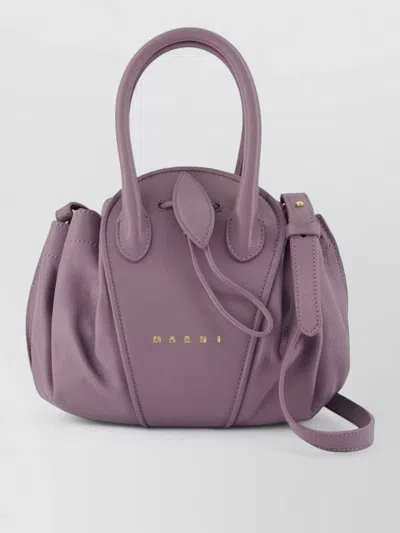 Marni Tulipea Small Leather Shoulder Bag In Purple