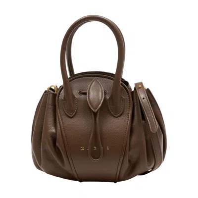 Marni Tulipea Small Shoulder Bag -  - Leather - Brown
