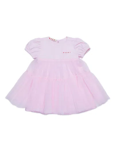 Marni Babies' Tulle-panel Dress In Pink