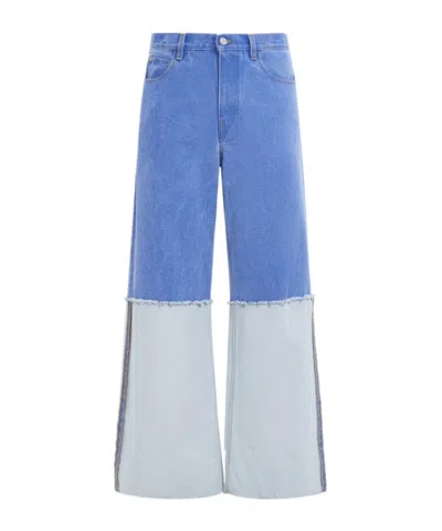 MARNI WIDE LEG BLUE JEANS WITH HIGH TURN-UP
