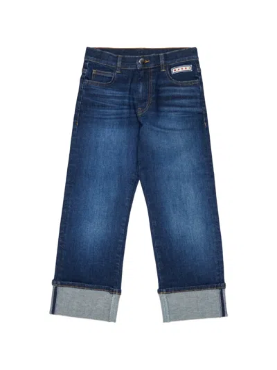 Marni Kids' Turn-up Cuff Jeans In Blue