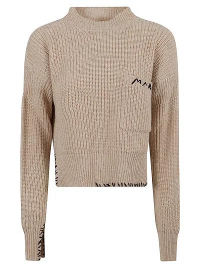 Marni Turtleneck Jumper In Burgundy