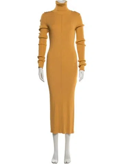 Pre-owned Marni Turtleneck Long Dress In Yellow