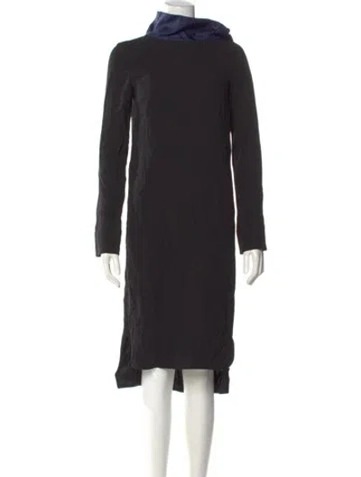 Pre-owned Marni Turtleneck Midi Length Dress In Black