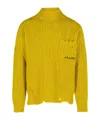Marni Mustard Virgin Wool Turtleneck Sweater In Yellow
