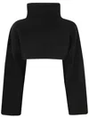 Marni Cropped Wool Turtleneck Sweater In Black