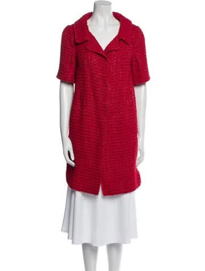 Pre-owned Marni Tweed Coat In Red
