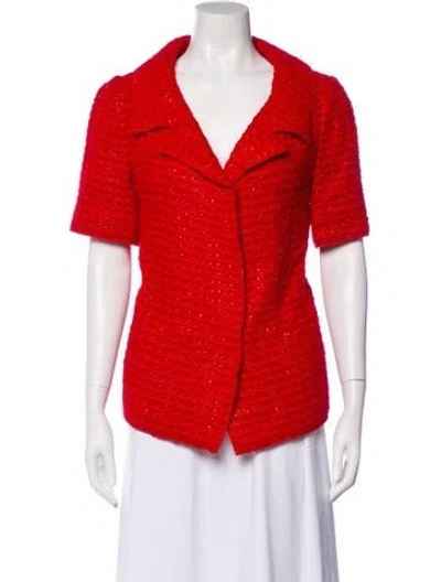 Pre-owned Marni Tweed Evening Jacket In Red