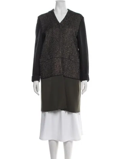 Pre-owned Marni Tweed Pattern Coat In Brown