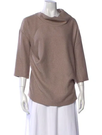 Pre-owned Marni Tweed Pattern Cowl Neck Sweater In Neutrals