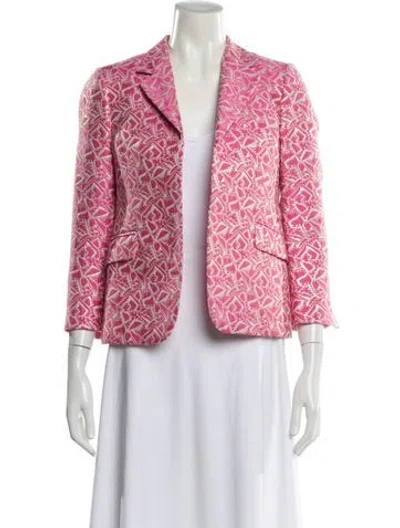 Pre-owned Marni Tweed Pattern Evening Jacket In Pink