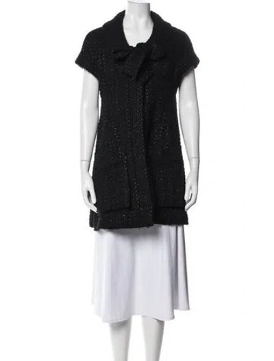 Pre-owned Marni Tweed Pattern Jacket In Black