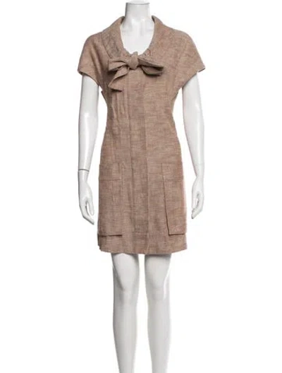 Pre-owned Marni Tweed Pattern Mini Dress In Neutrals