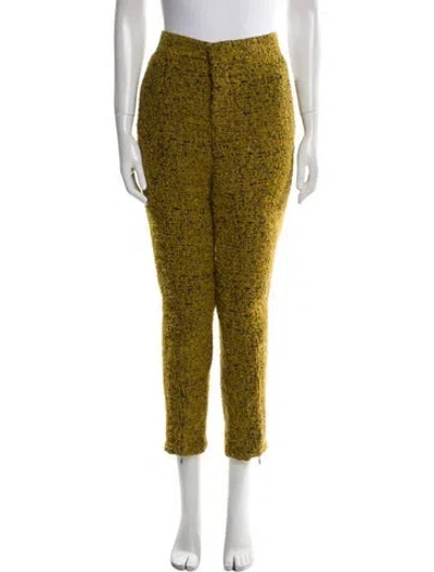 Pre-owned Marni Tweed Straight Leg Pants In Yellow