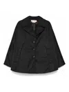 Marni Twill Cape Coat High-low Hem In Black